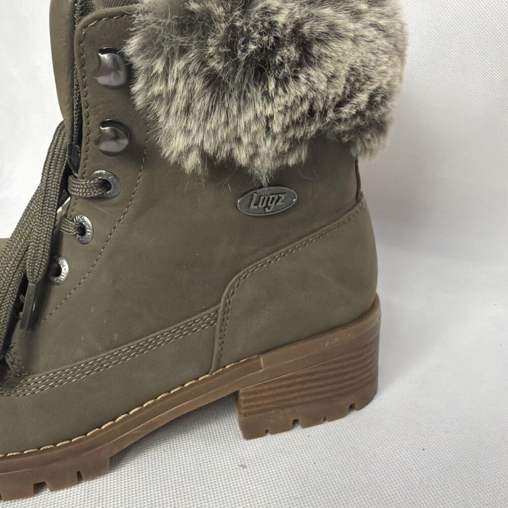 Lugz Green Empire Hi-Fur Lace-Up Women’s Outdoor Ankle Boots Size 8.5 Faux Fur - Picture 4 of 10